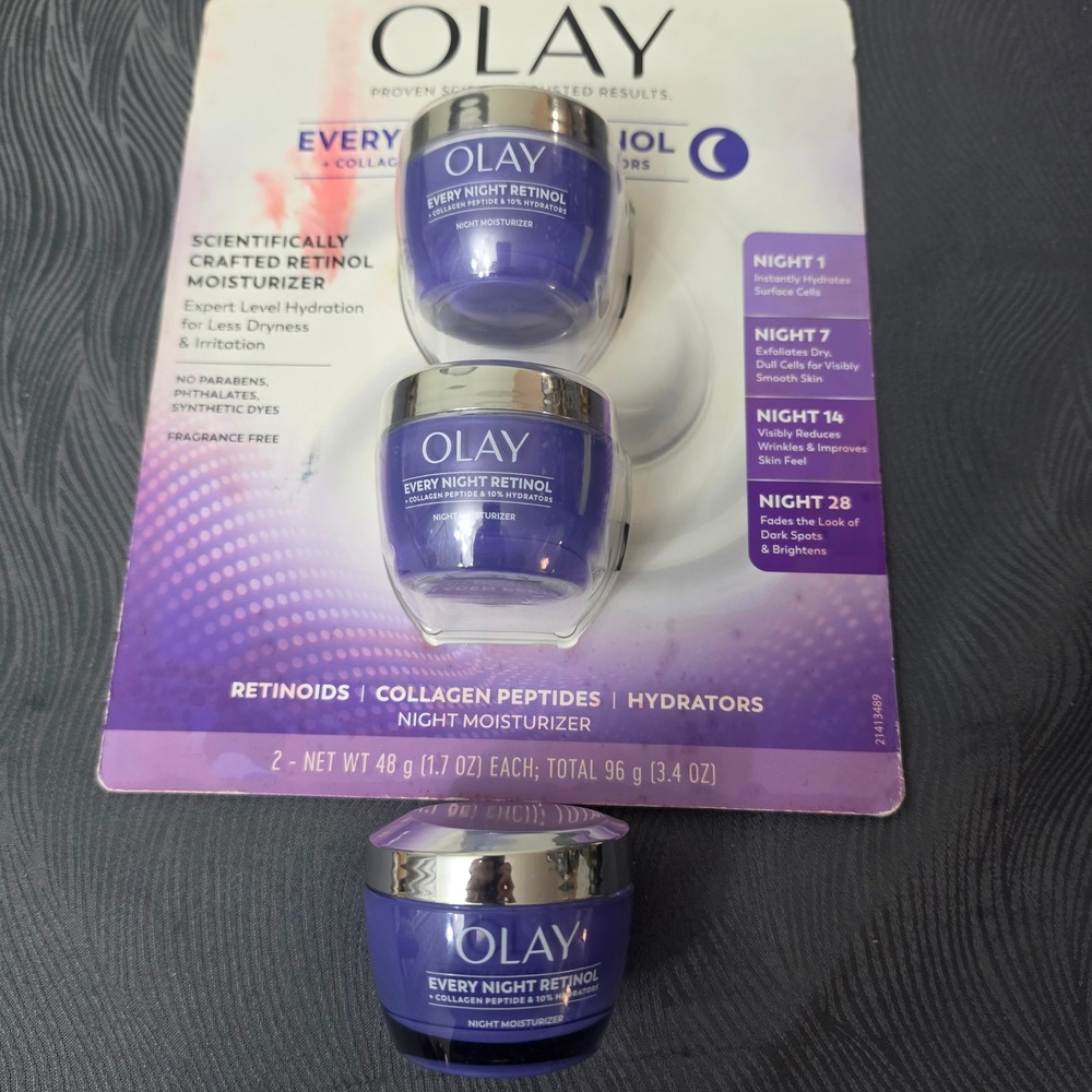 Olay Night Moisturizer Unisex 1.7oz Purple Every Night Retinol 2 Pack